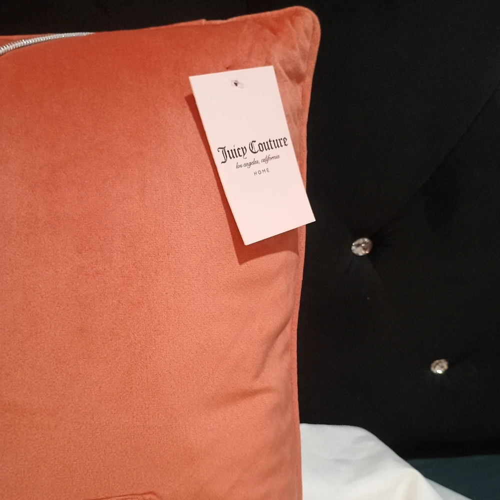 New Juicy Couture Elegant Coral Velor Jacket Pillow W Pockets